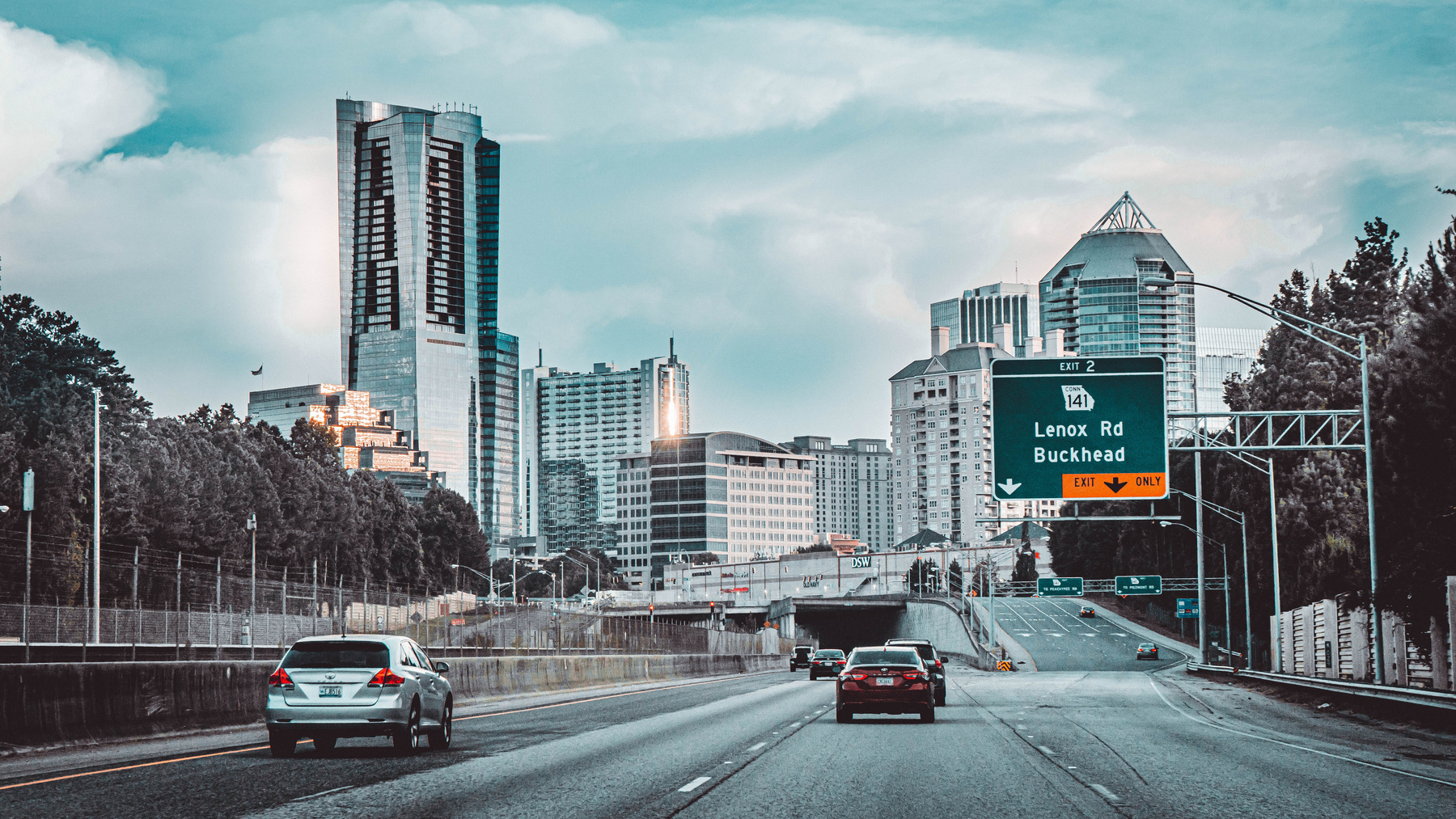 Cars on a Highway in Atlanta 