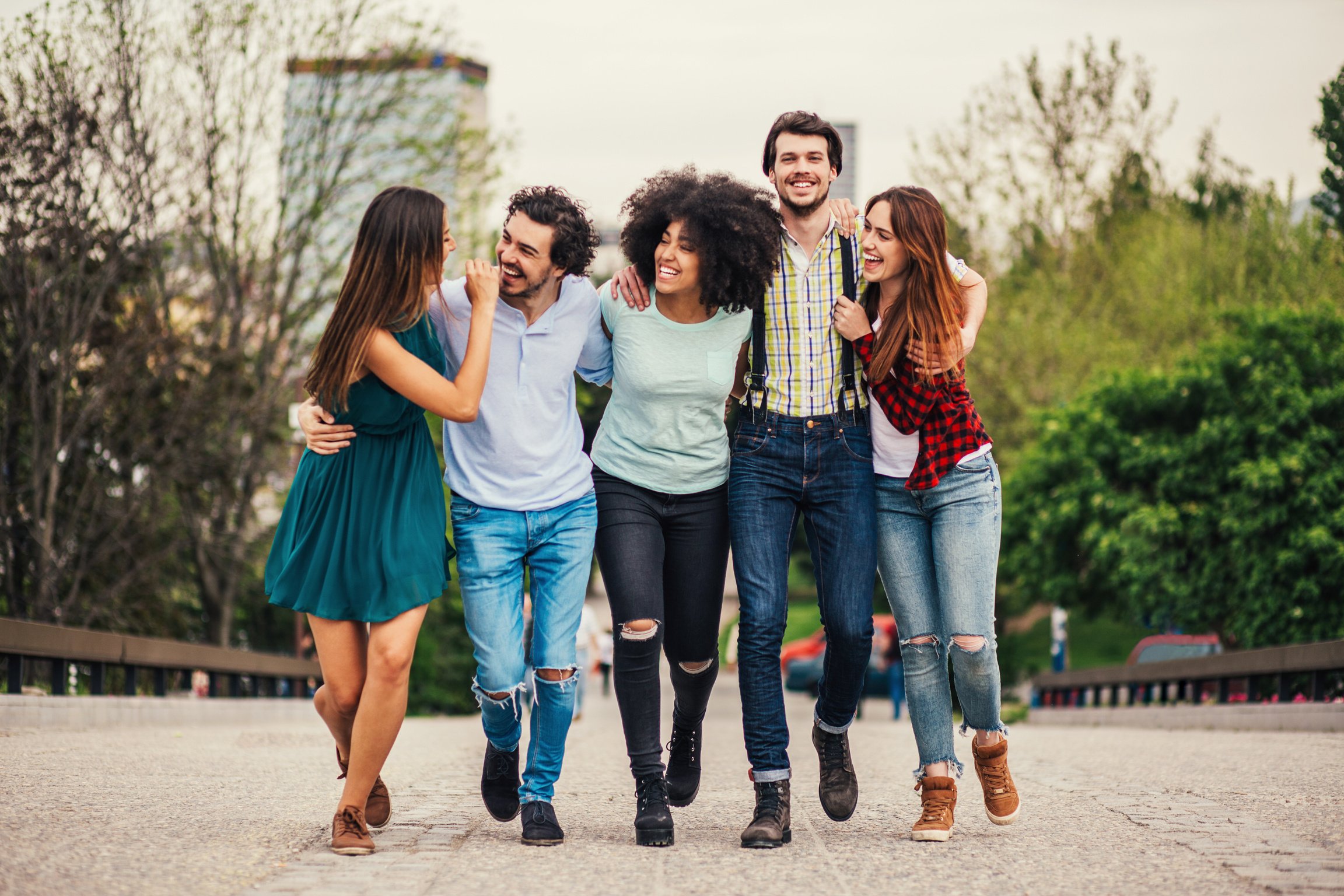 Group of happy young people