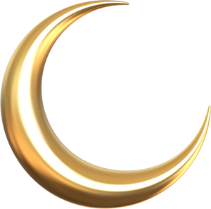 3D Crescent Moon Ramadan Kareem Illustration